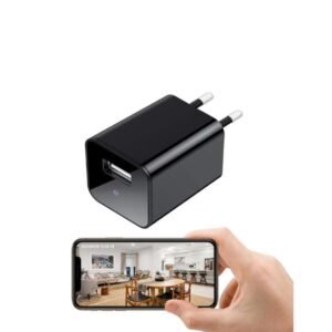 1080P Wi-Fi Mini Spy Camera – USB Charger Hidden Camera with App Control & Live View, SD Card Storage - Supports Up to 256GB Card – Home & Office Security Surveillance Camera